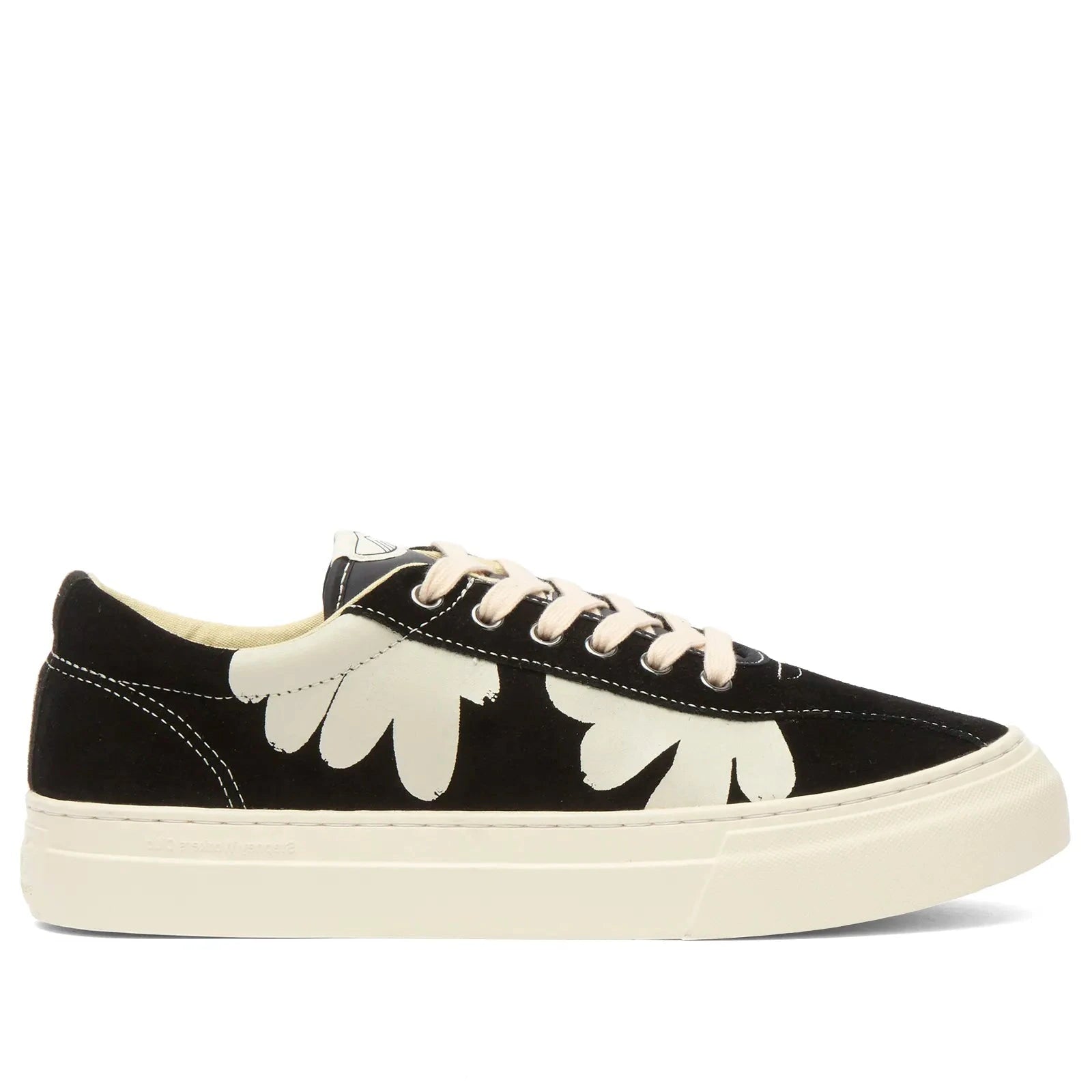 Dellow Shroom Hands Black canvas low with flowers print