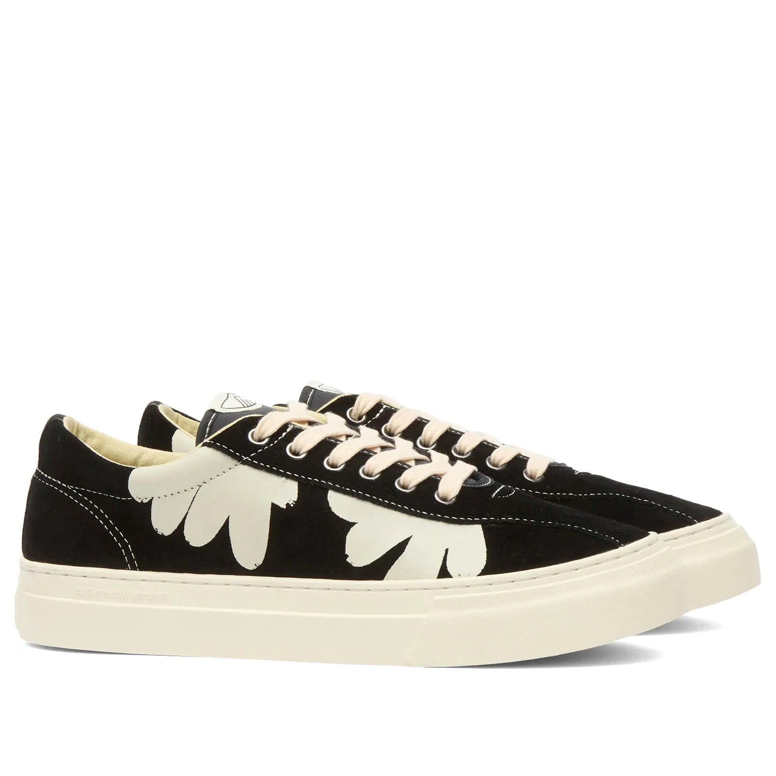 Dellow Shroom Hands Black canvas low with flowers print